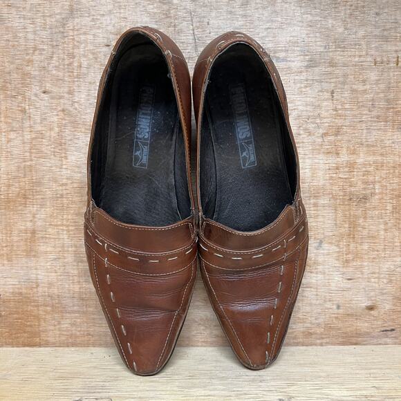 Pikolinos Pumps Women Size 7 US, 37 EU Shoes Brown Leather Stitch Heels Round - Picture 5 of 10